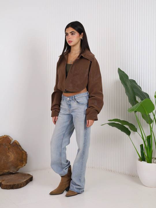 Corset Leather jacket - Brown