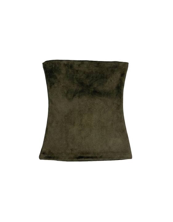 Olive Velvet Tube Top