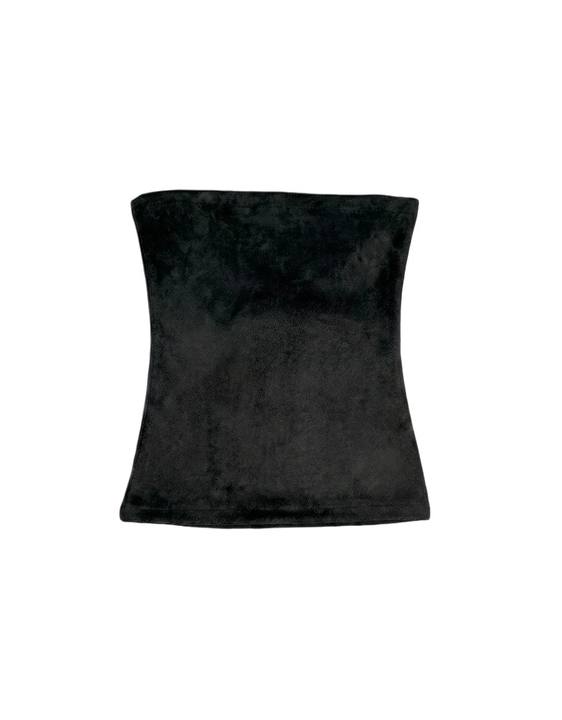 Black Tube Top Velvet Set