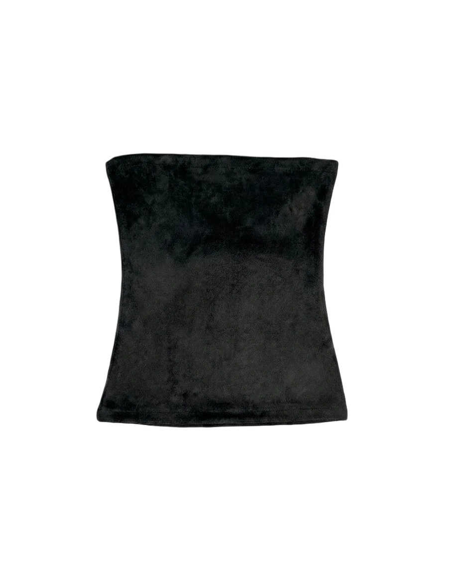 Black Tube Top Velvet Set
