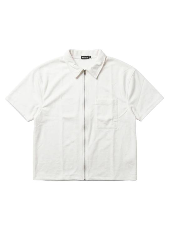 Off-white Velvet Zip-Up Shirt