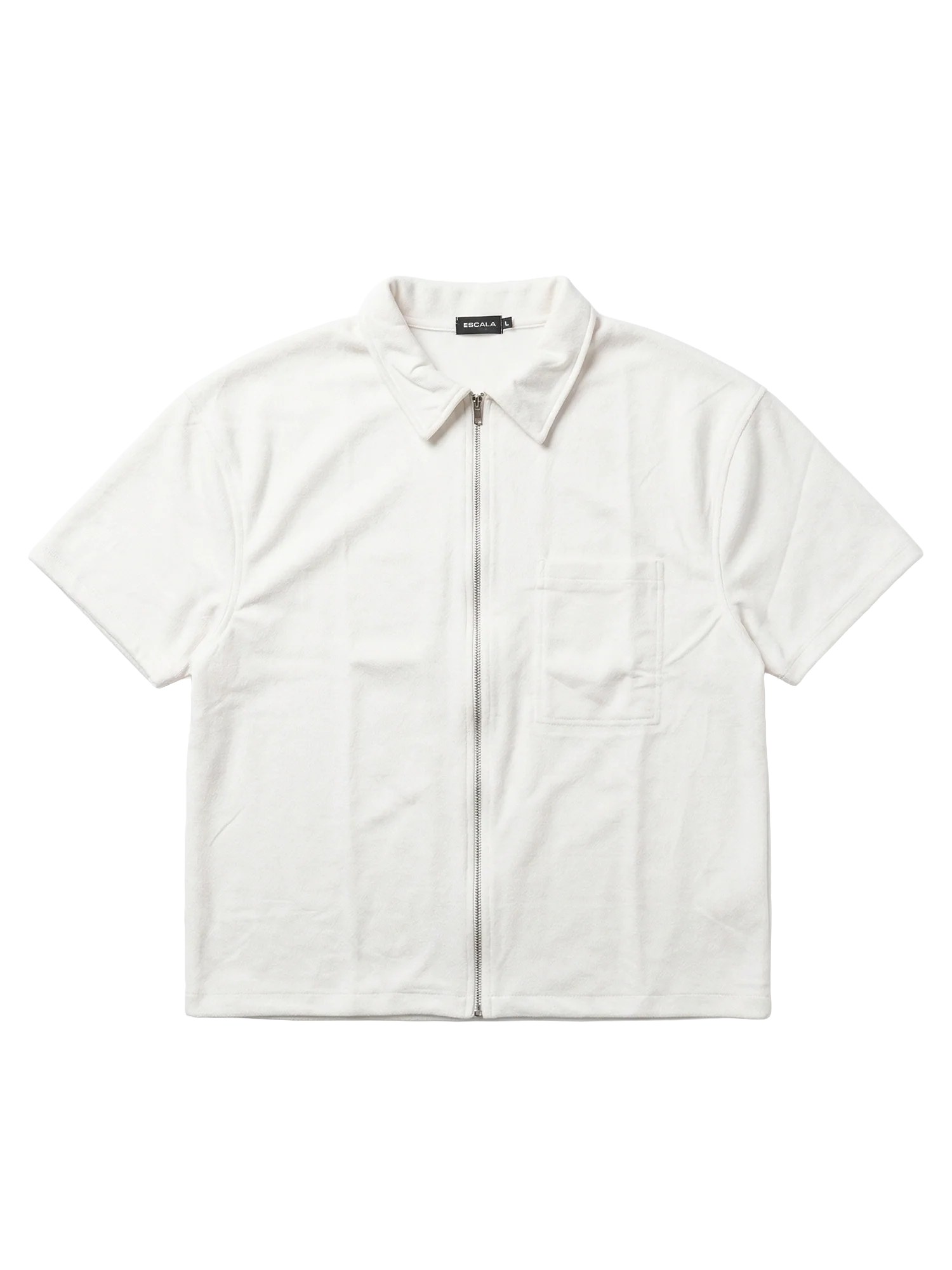 Off-white Velvet Zip-Up Shirt