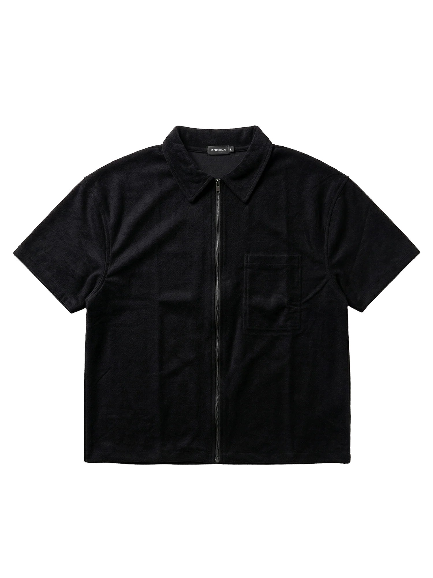 Black Velvet Zip-Up Shirt