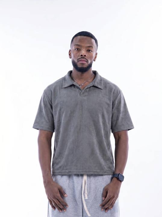 Grey Velvet Polo T-shirt