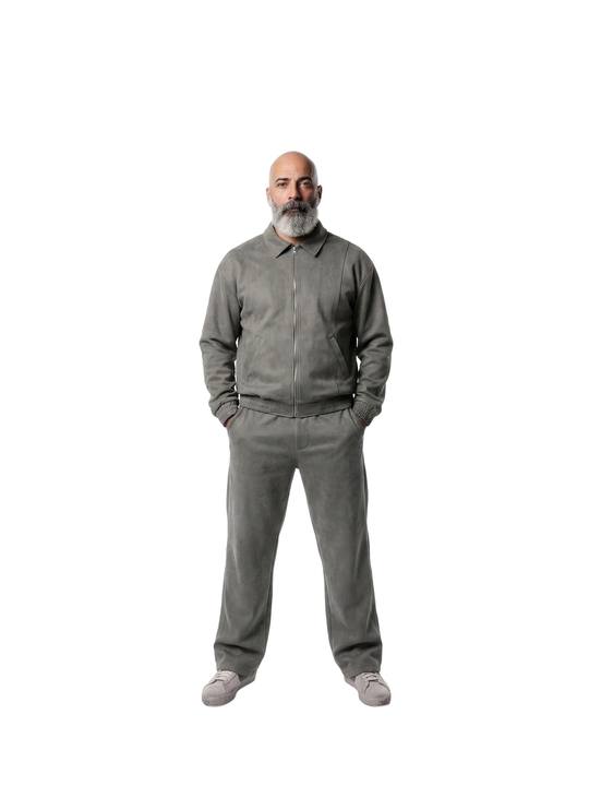 Graphite Grey Suede Tracksuit