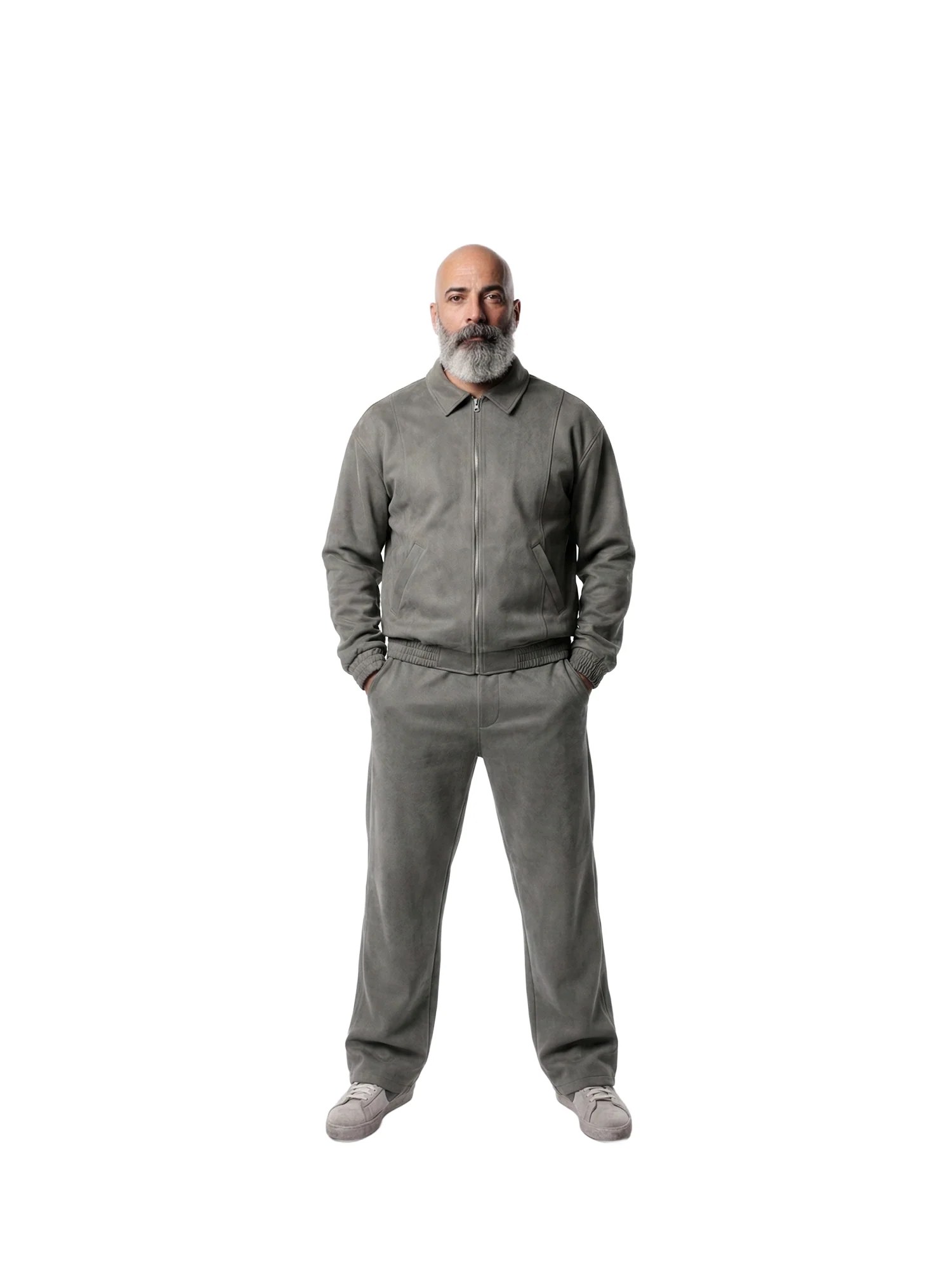 Graphite Grey Suede Tracksuit