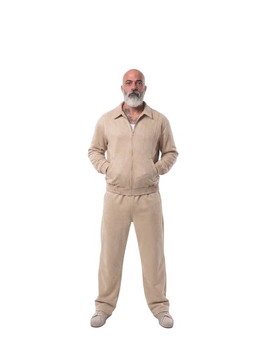 Nude Suede Tracksuit