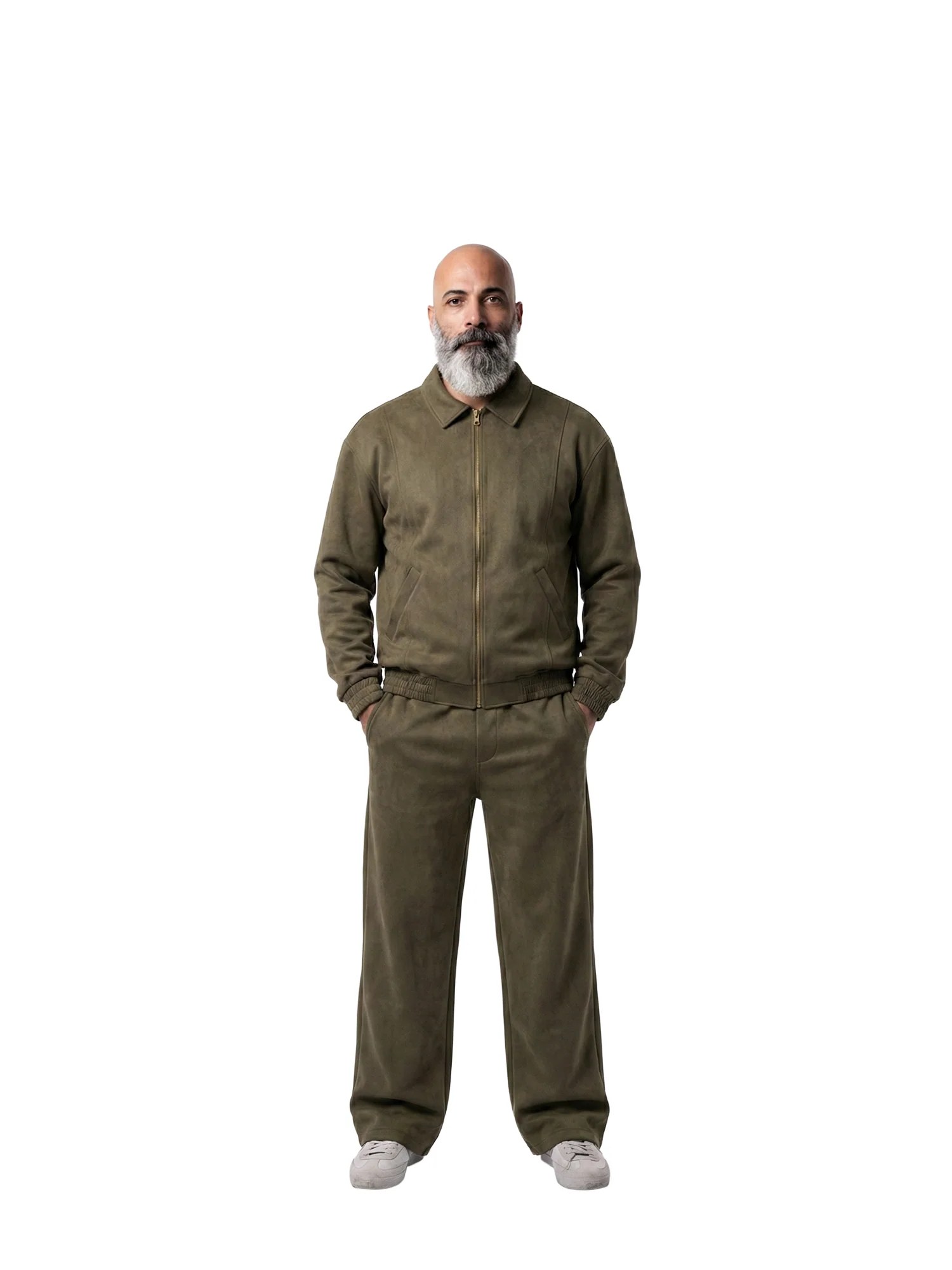 Forest Olive Suede Tracksuit