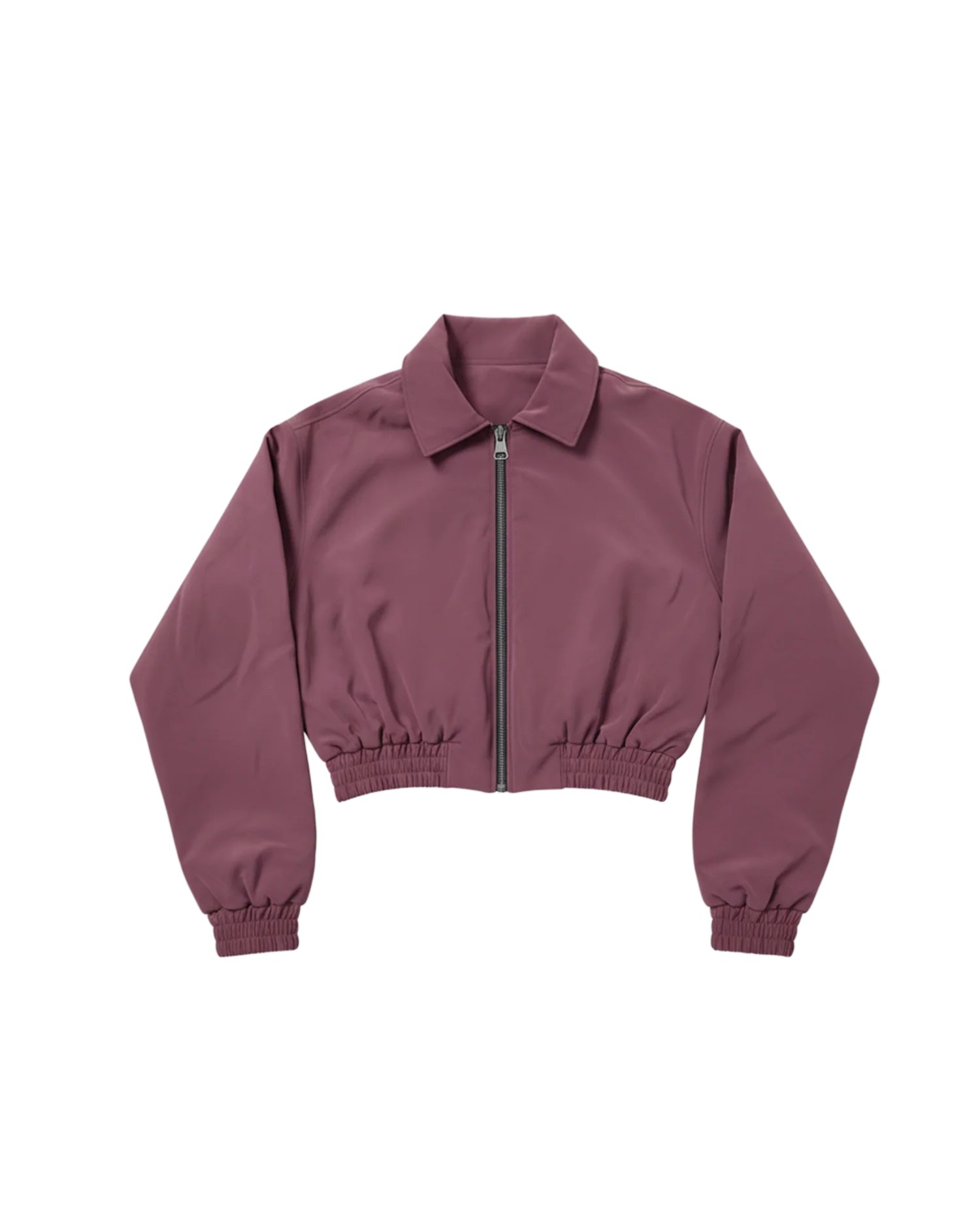 Burgandy Cropped Leather Jacket
