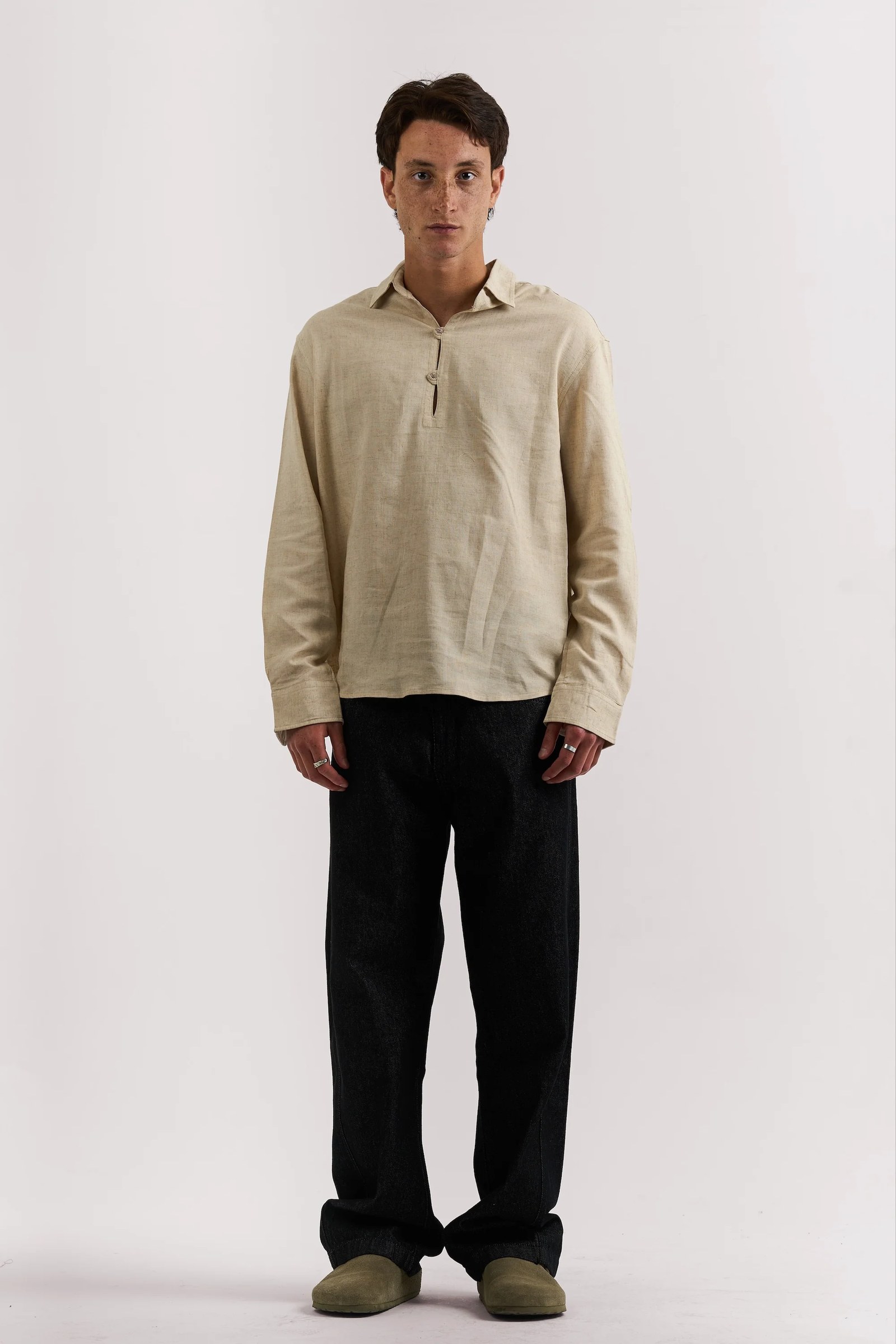 RAW BLACK LIGHT WEIGHT BAGGY JEANS
