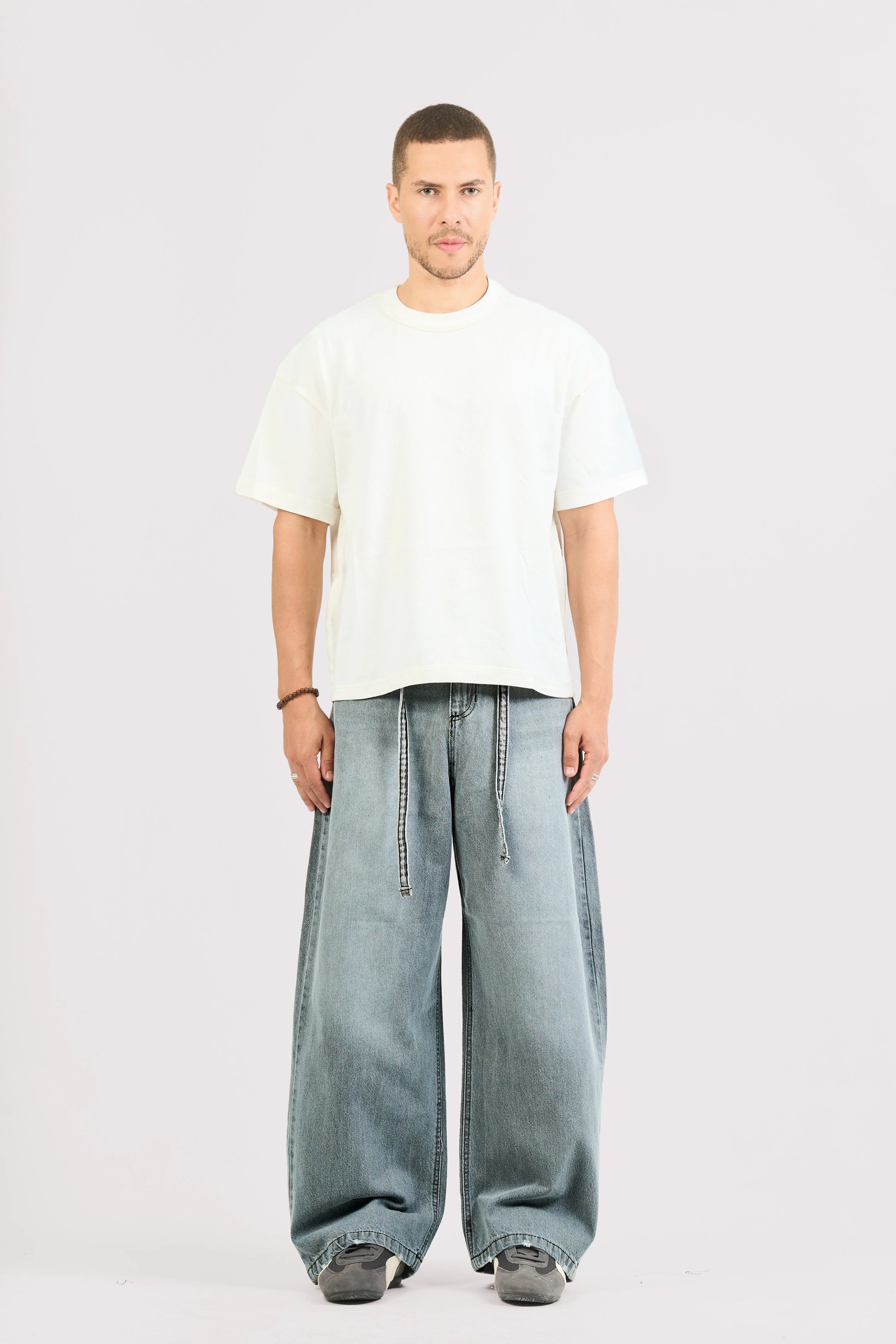 GREY SUPER BAGGY JEANS