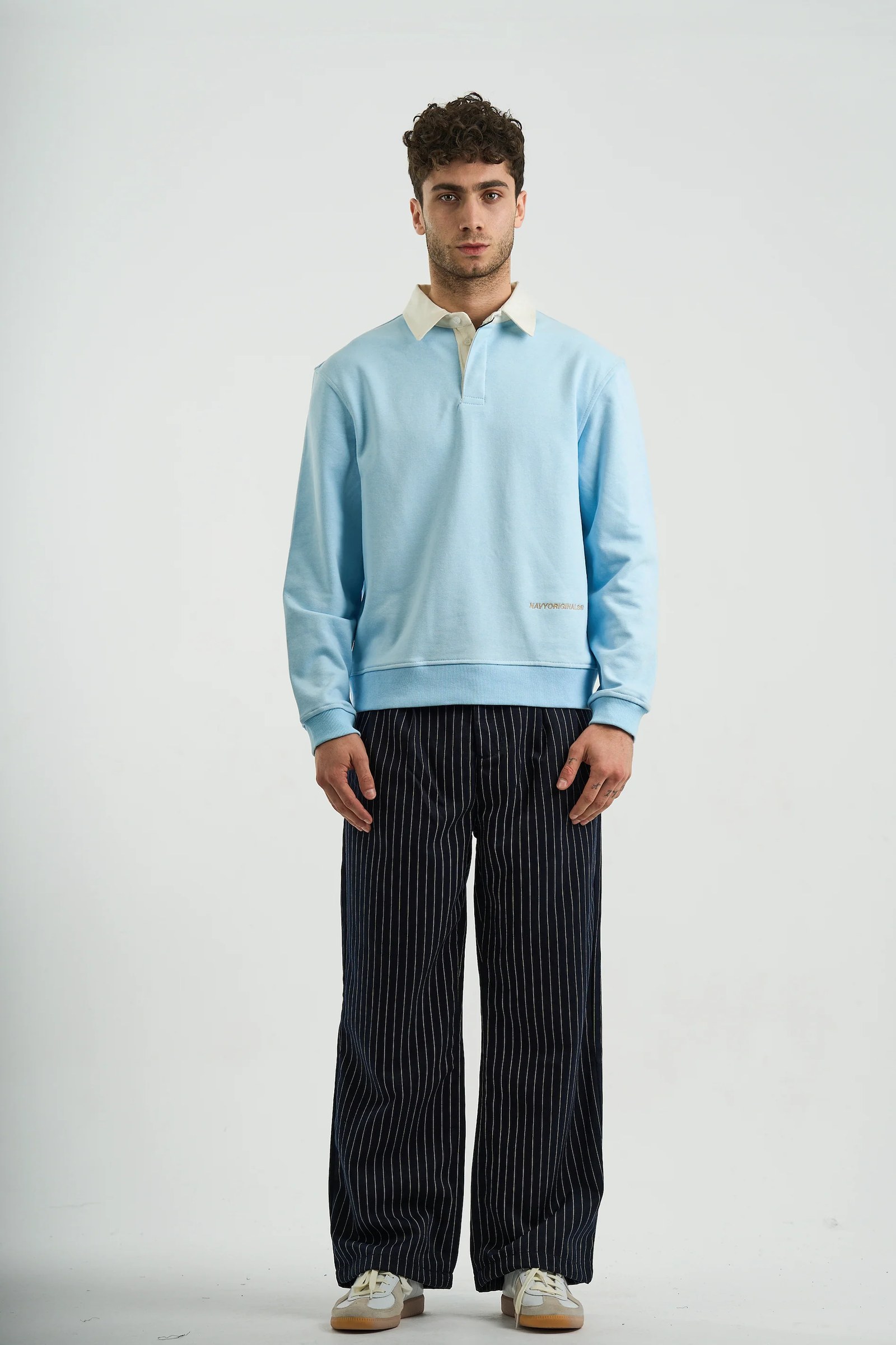 BABY BLUE ESSENTIAL RUGBY POLO