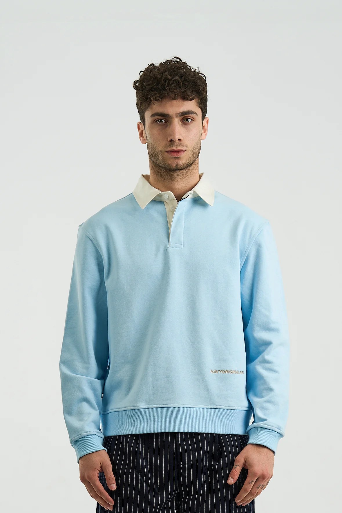 BABY BLUE ESSENTIAL RUGBY POLO