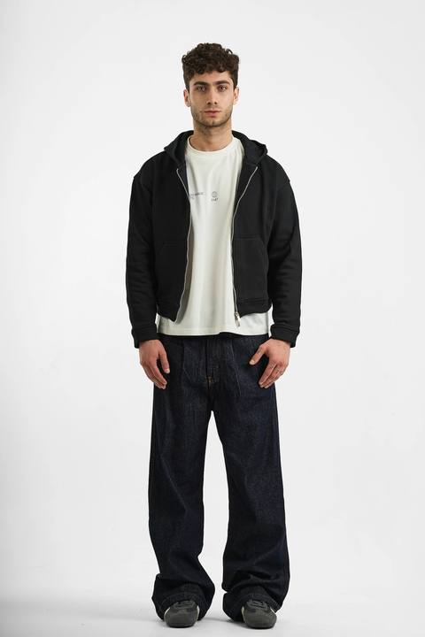 BLACK ESSENTIAL ZIP UP