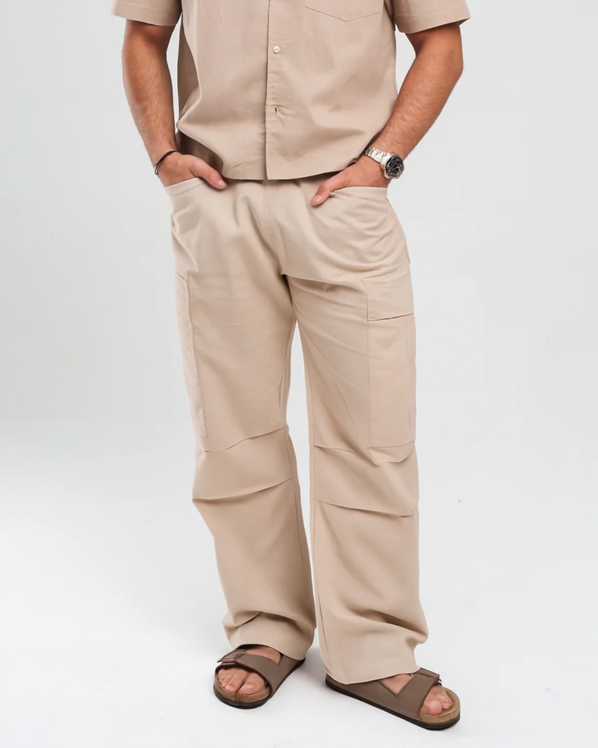 BROWN CARGO LINEN