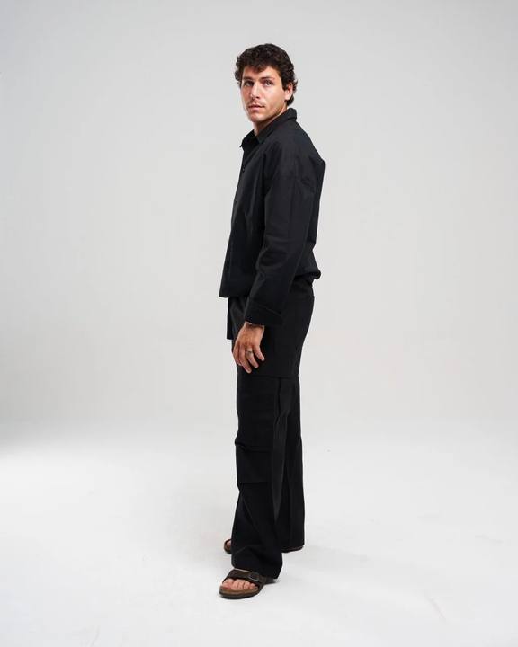 BLACK CARGO LINEN