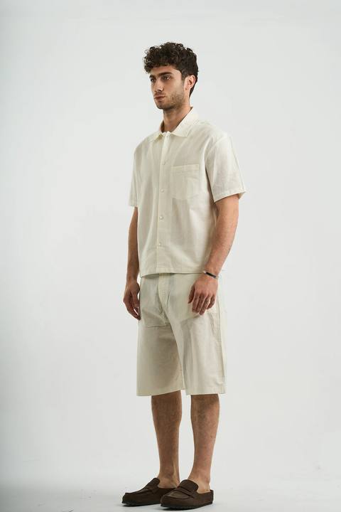 WHITE LINEN SHORT