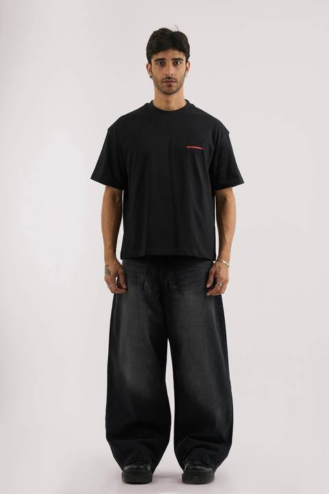 WASHED BLACK UNISEX SUPER BAGGY JEANS
