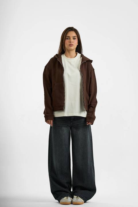 WASHED BLACK WIDE LEG JEANS WOMENS