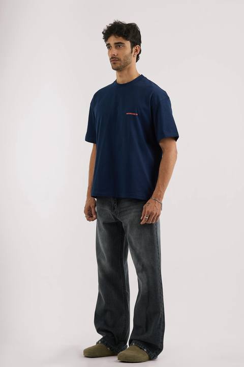 WASHED BLACK WIDE LEG JEANS MENS