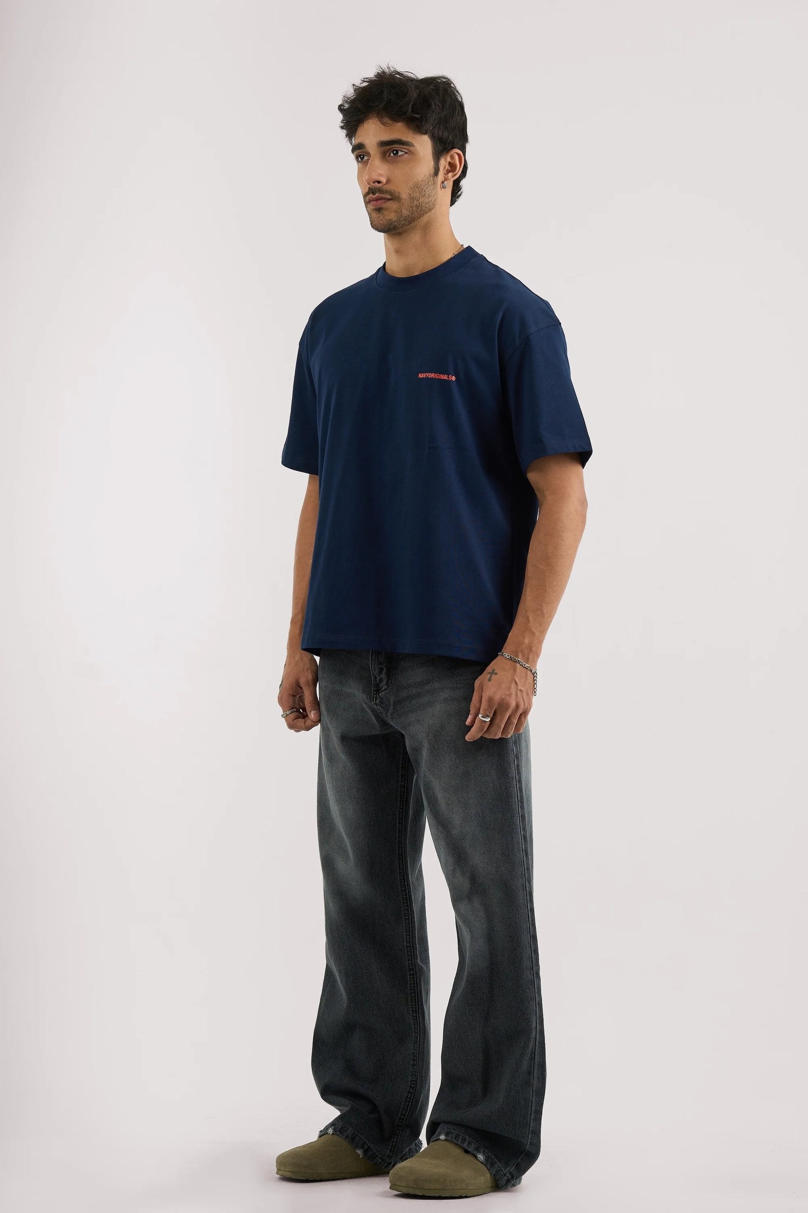 WASHED BLACK WIDE LEG JEANS MENS