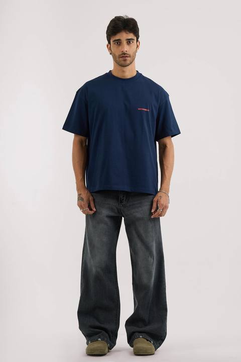 WASHED BLACK WIDE LEG JEANS MENS