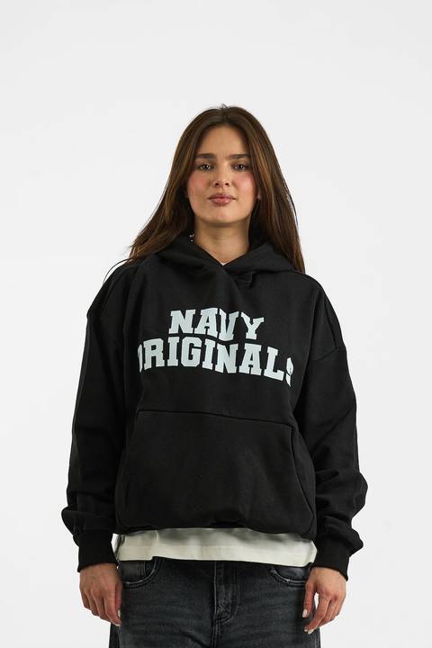BLACK VARSITY HOODIE
