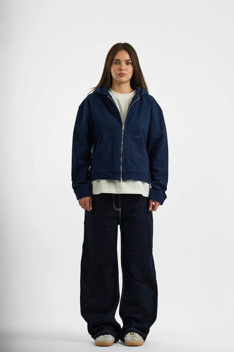 NAVY ESSENTIAL ZIP UP