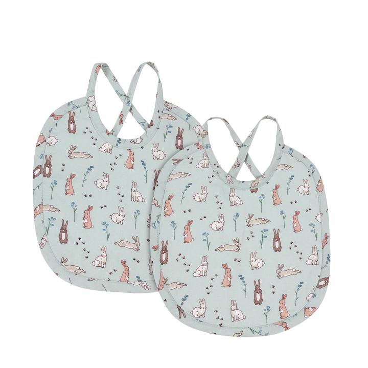 Blue Bunnies Bib (Set of 2)