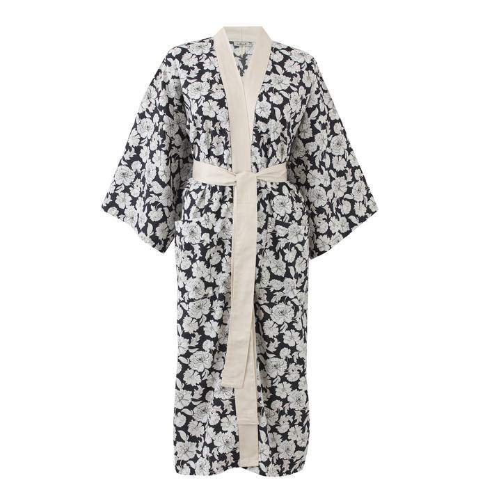 Black Roses Classic Cotton Kimono