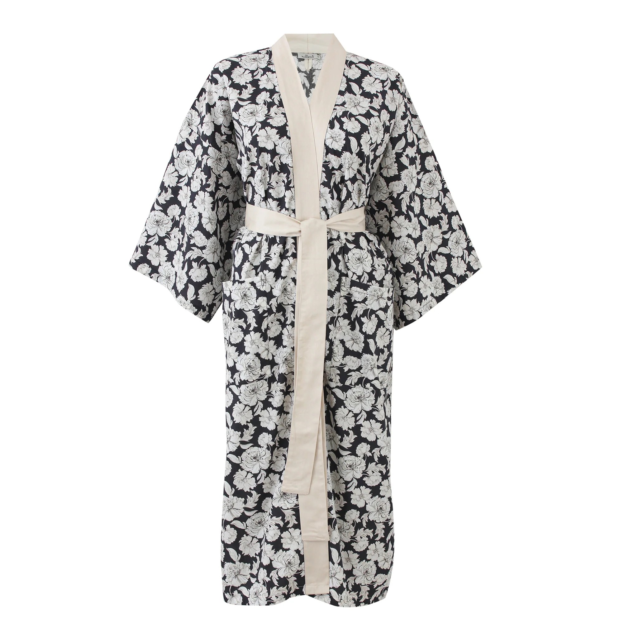 Black Roses Classic Cotton Kimono