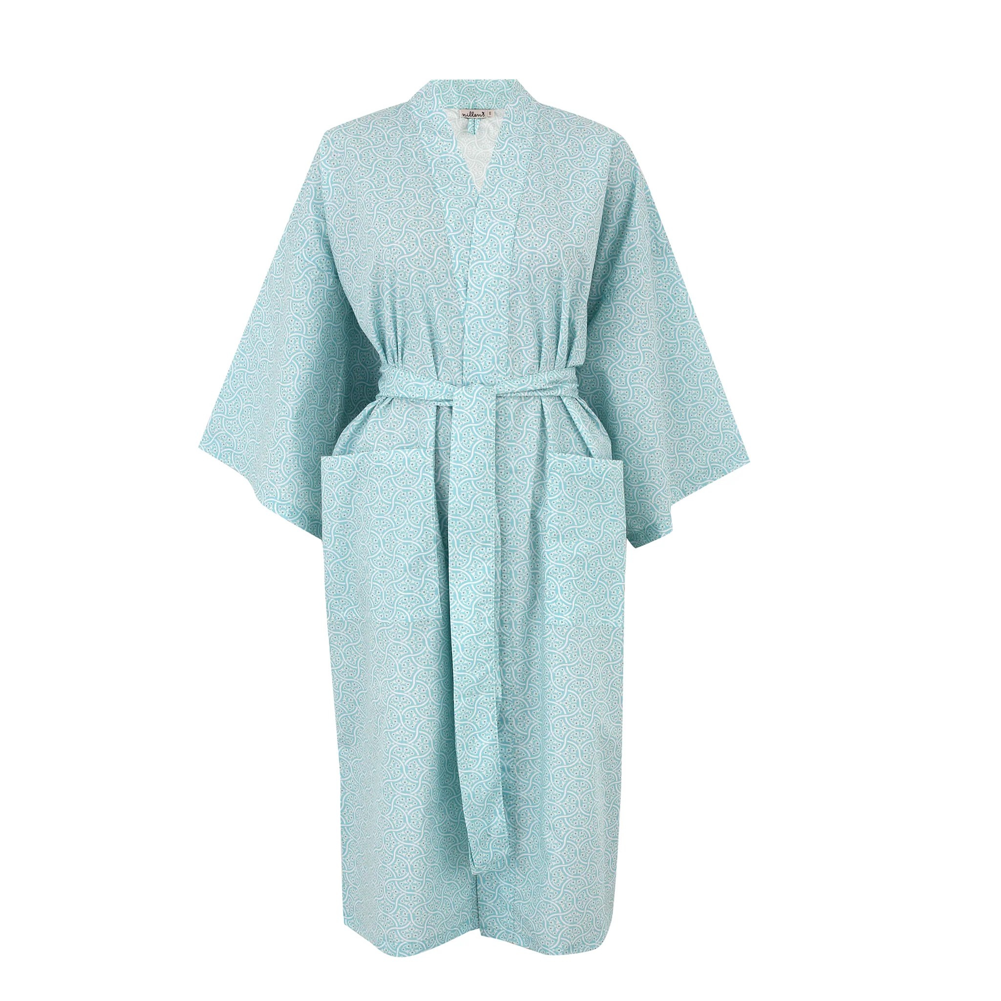 Aqua Mosaic Classic Cotton Kimono