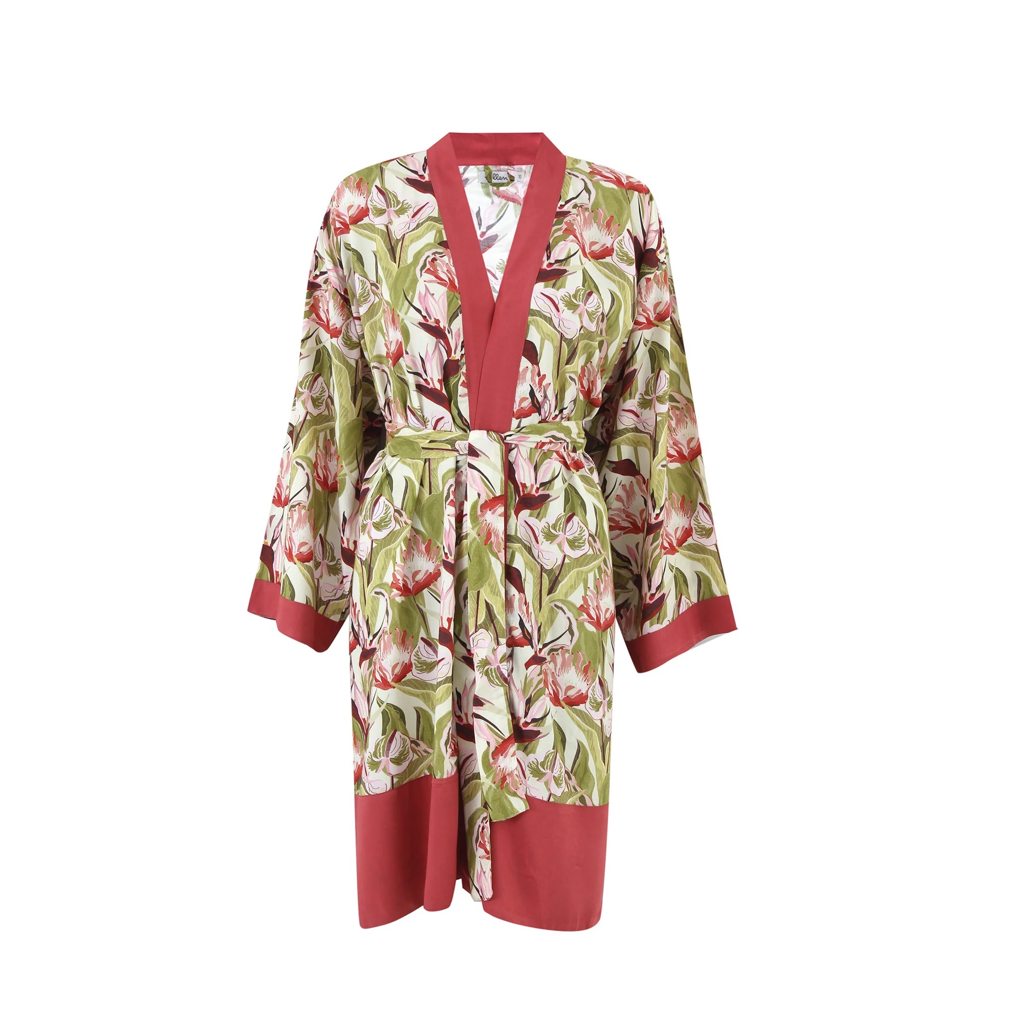 Green Orchid Classic Cotton Short Kimono