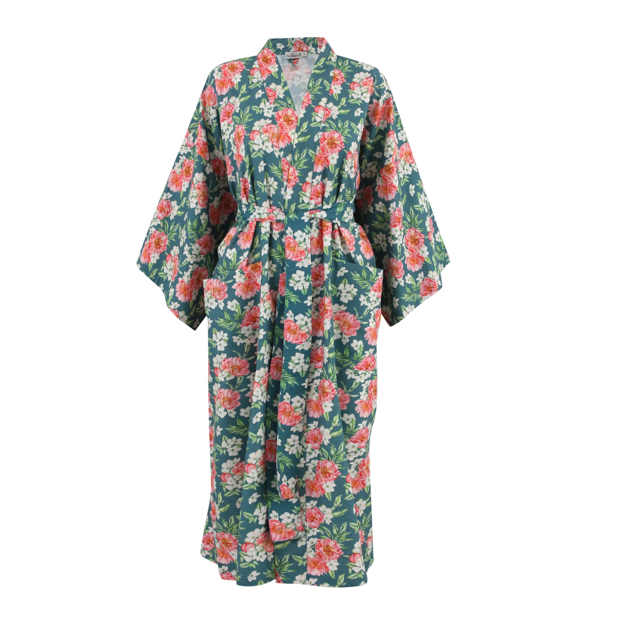 Garden Azure Warm Cotton Kimono