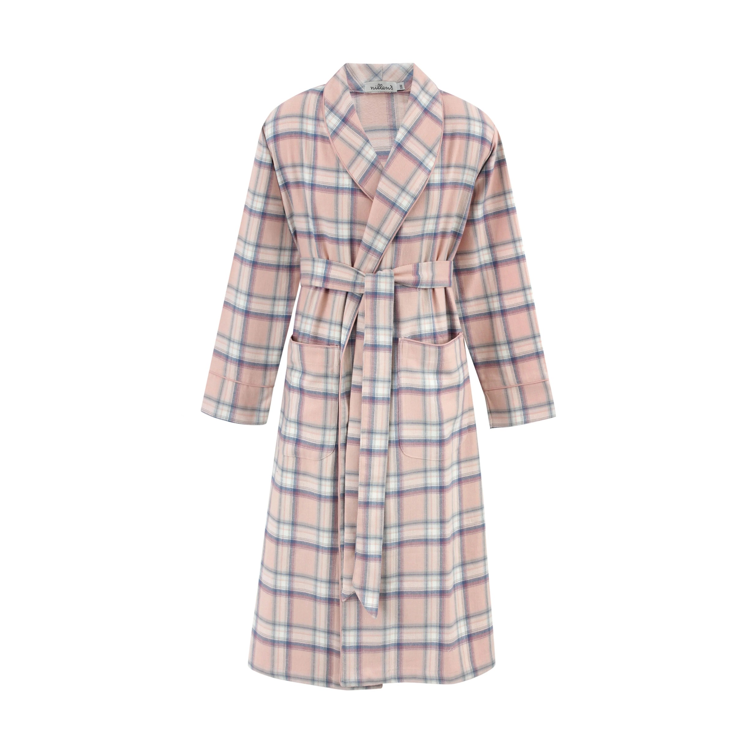 Rose/Blue Check Piping Robe