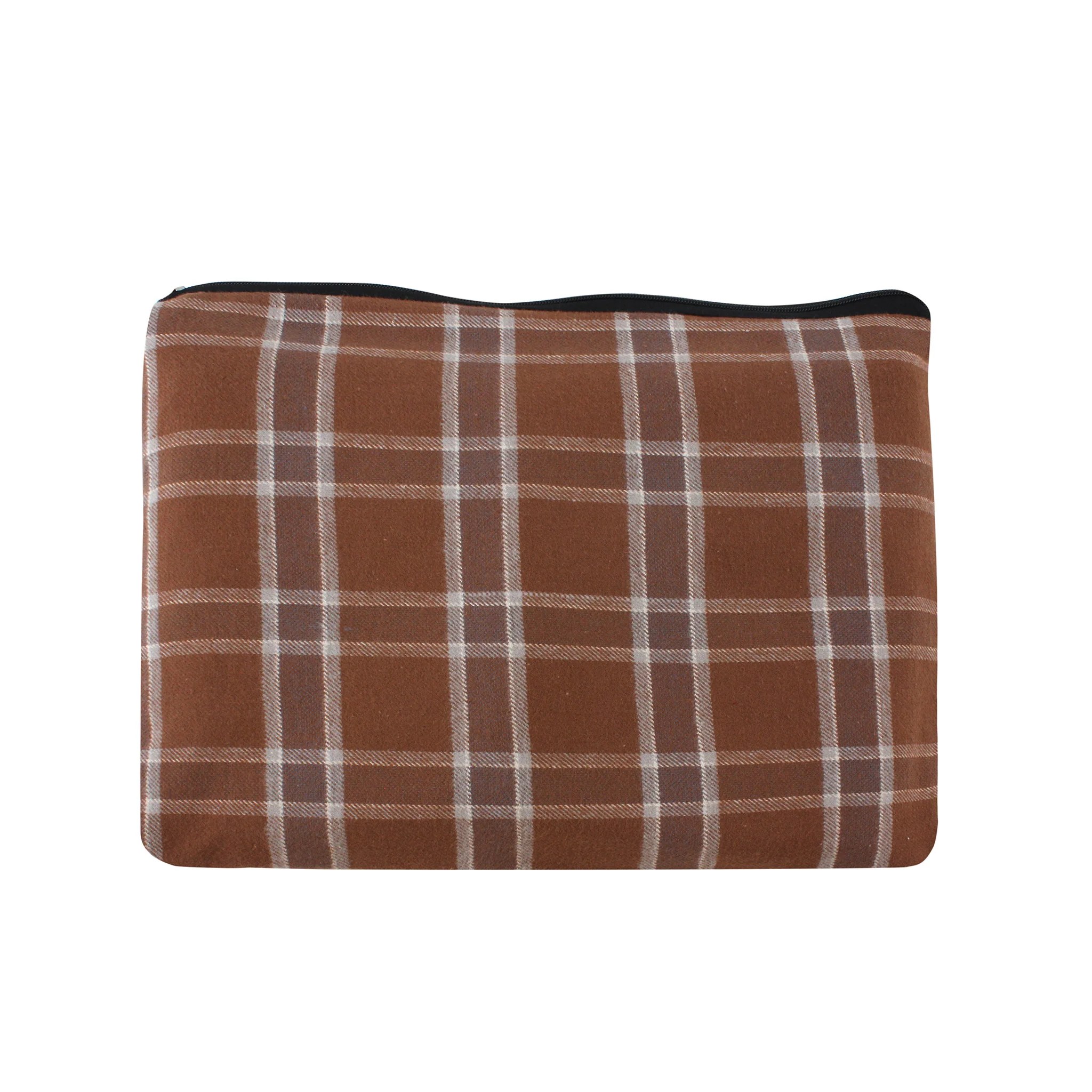 Camel/Grey Check Piping Robe
