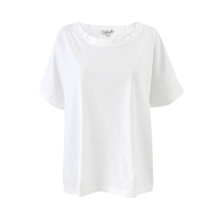 White Boat Neck Tee