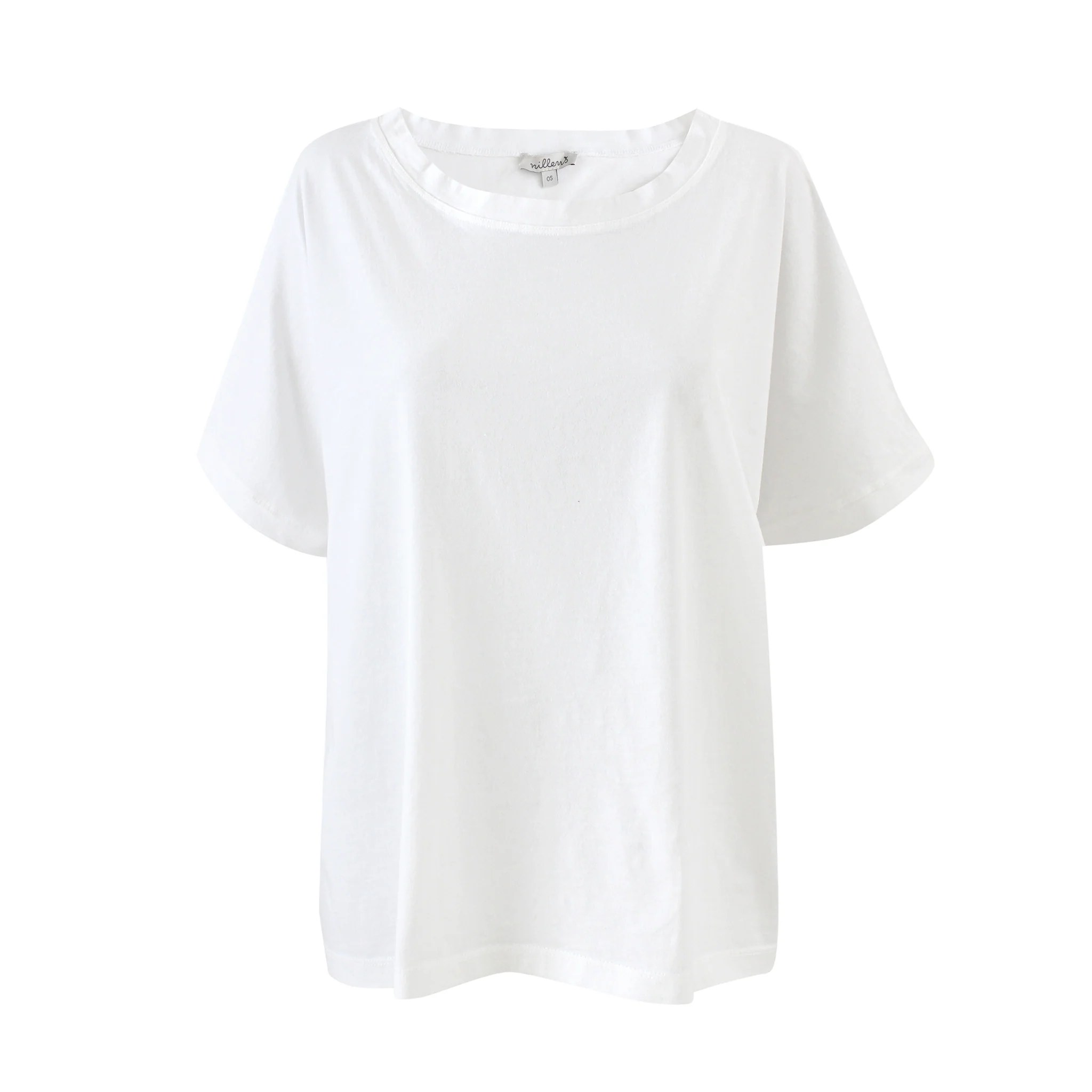White Boat Neck Tee