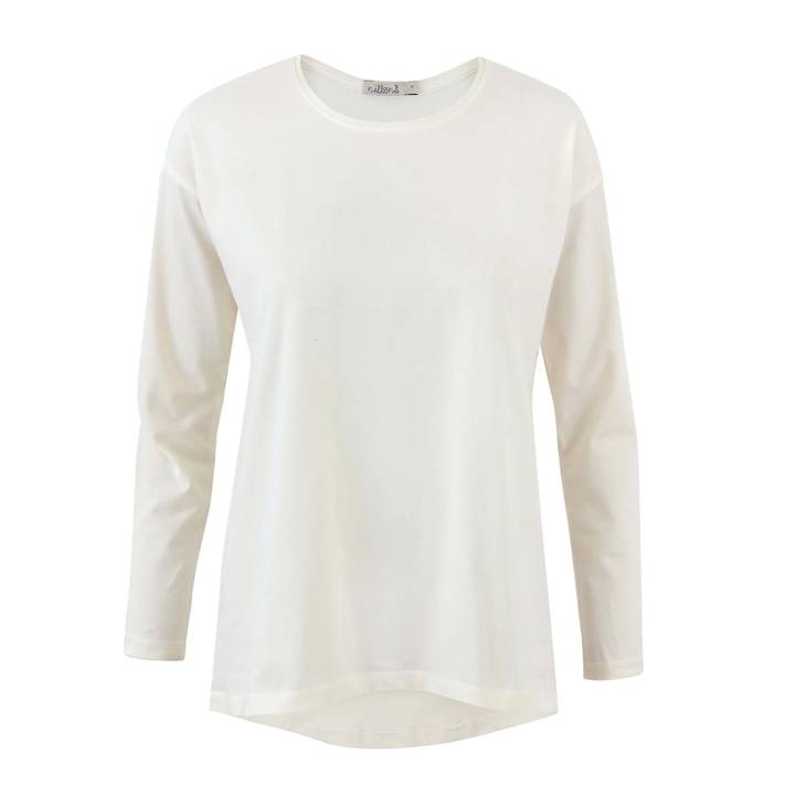 Off-White Round Neck Long Sleeve Top
