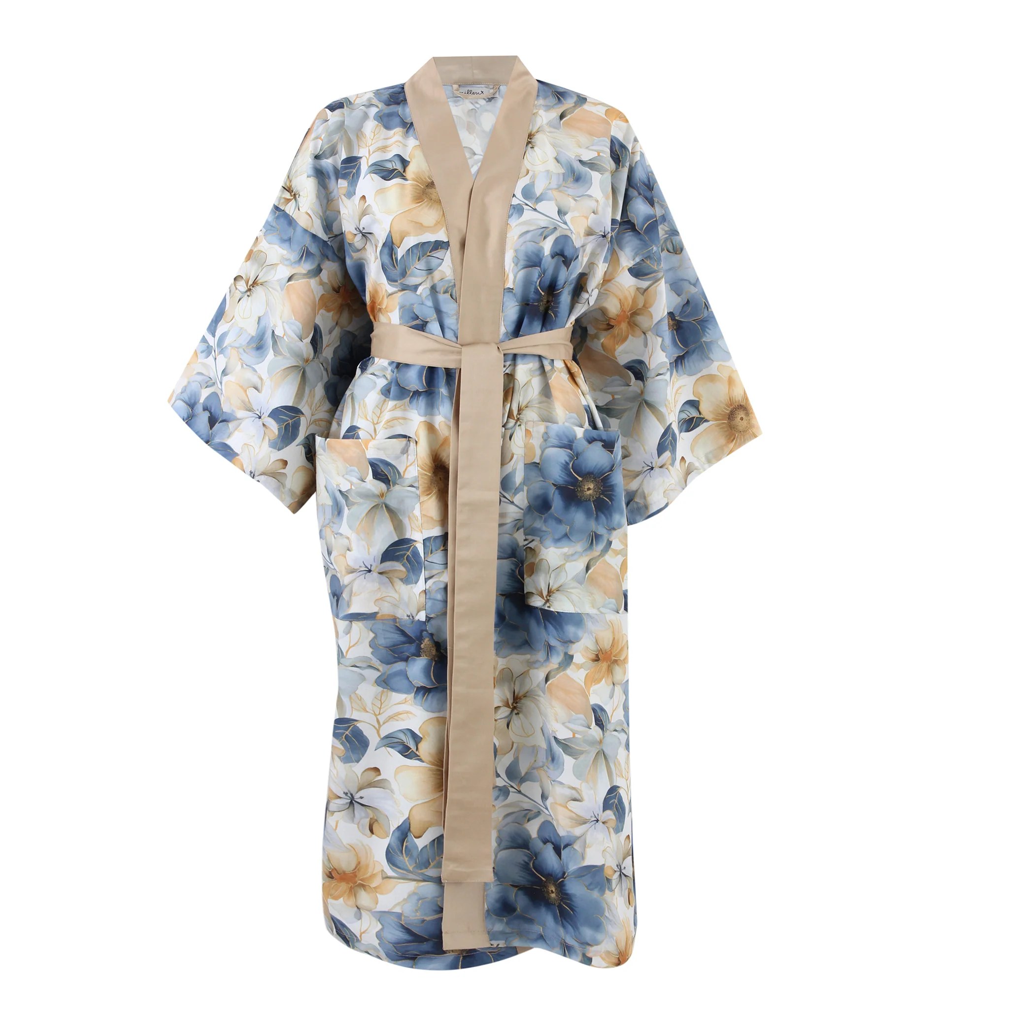 Gold & Blue Classic Cotton Kimono