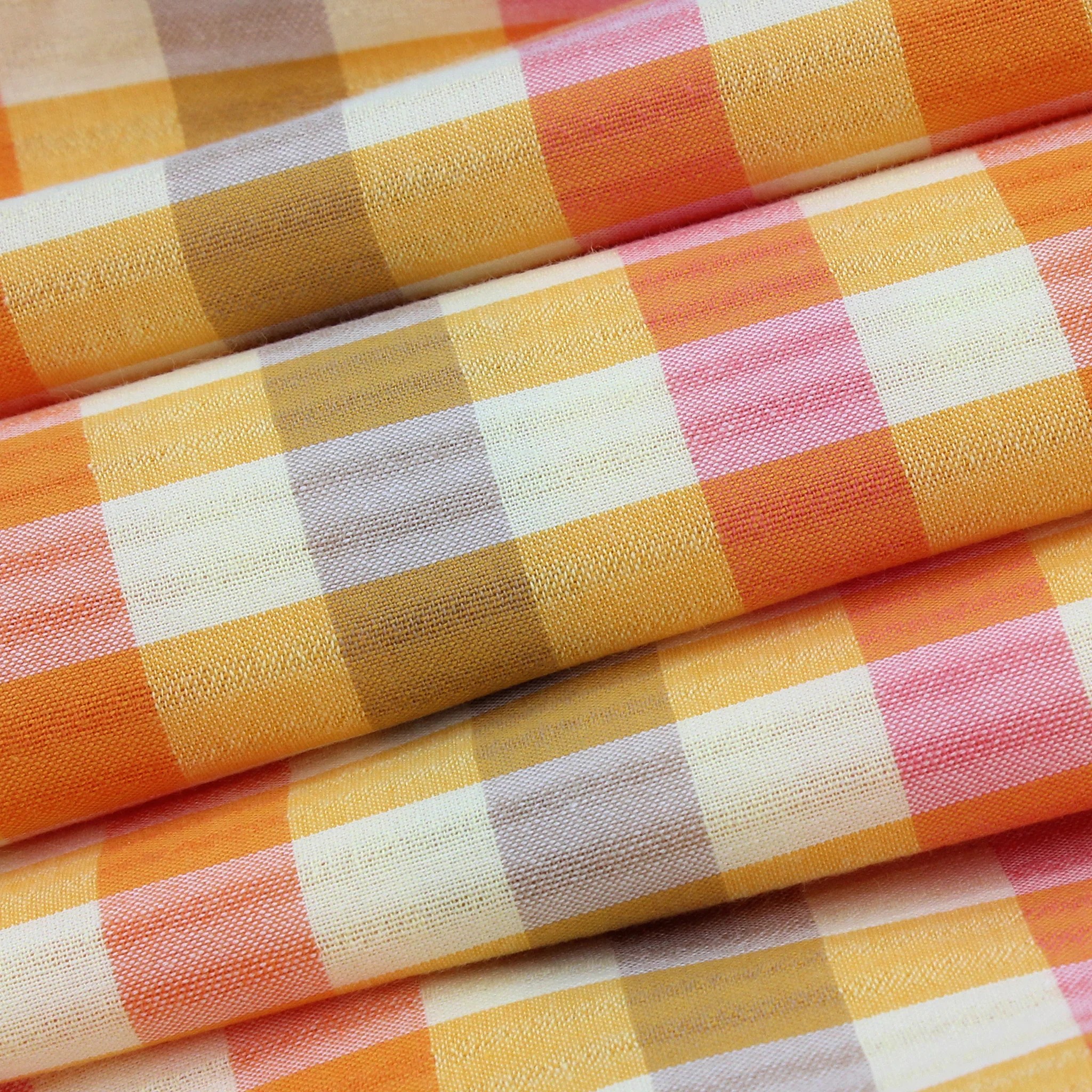 Orange Checks Short Sleeve Shirt