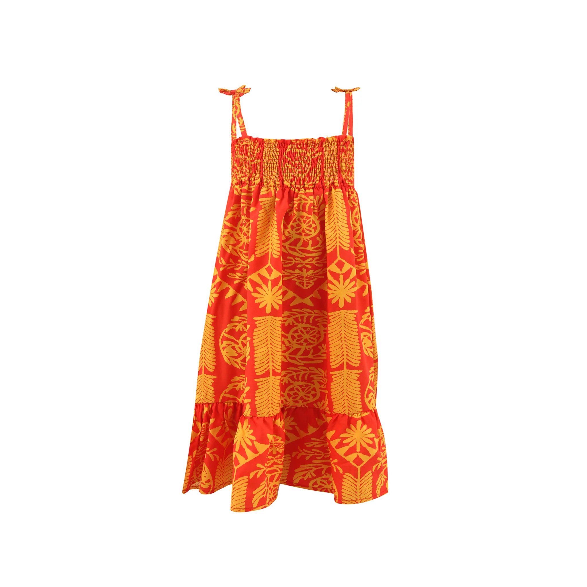 Orange lris Kids Smock Dress