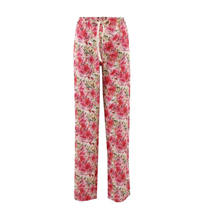 Pink Roses Silky Viscose Bottoms