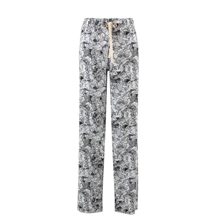 Grey Tropical Pool Silky Viscose Bottoms