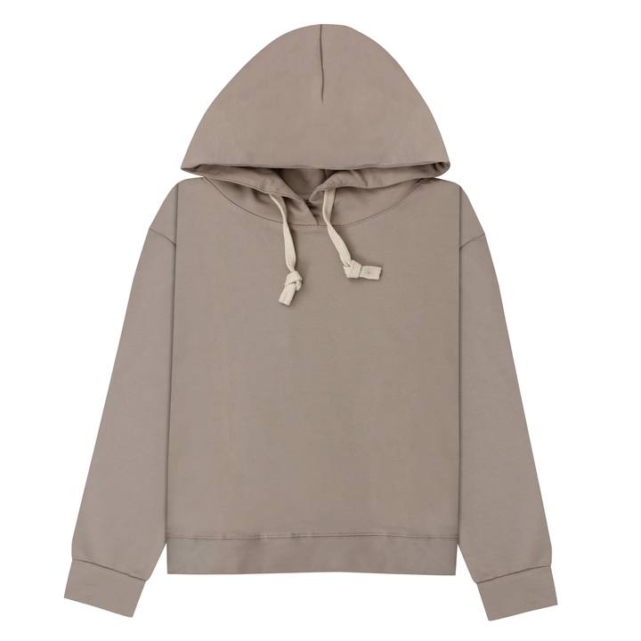 Beige Boxy Hoodie