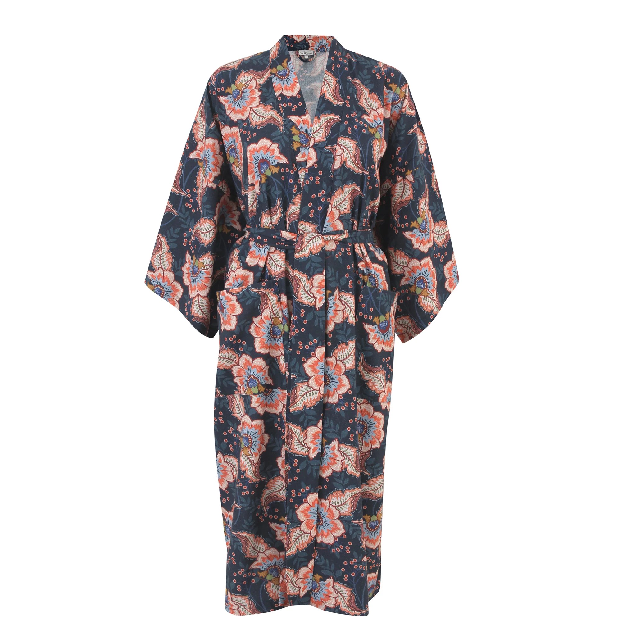 Midnight Bloom Warm Cotton Kimono