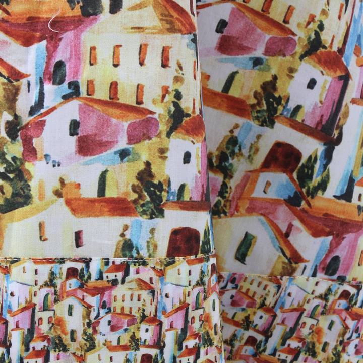 Coloured Houses Cotton Kaftan Dress