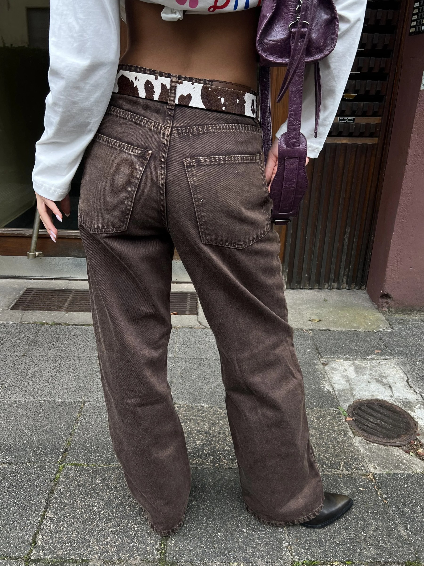 BROWN WASHED DENIM