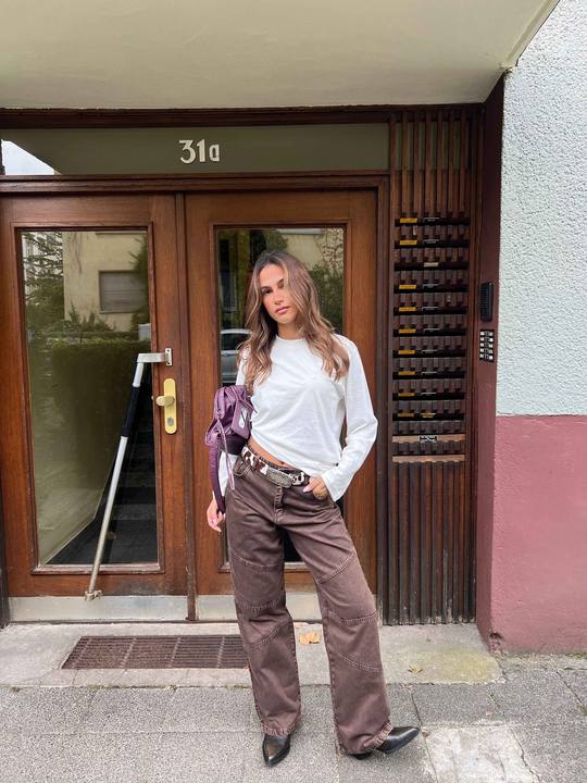 BROWN WASHED DENIM