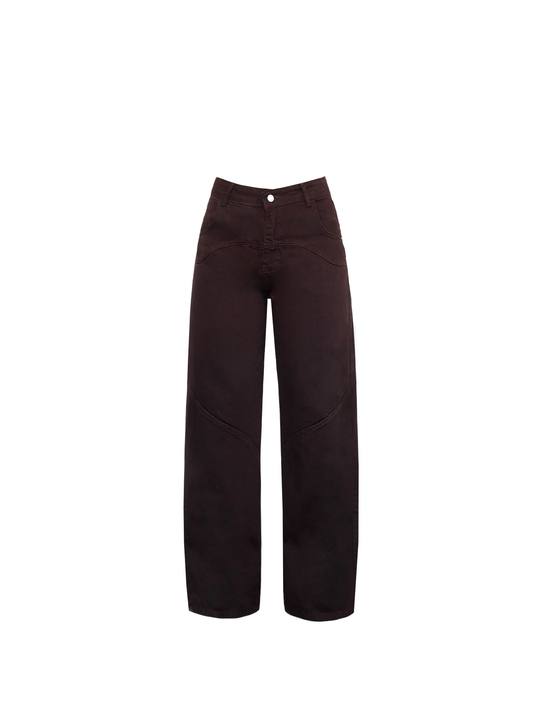 CURVED BROWN DENIM